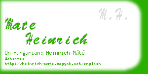 mate heinrich business card
